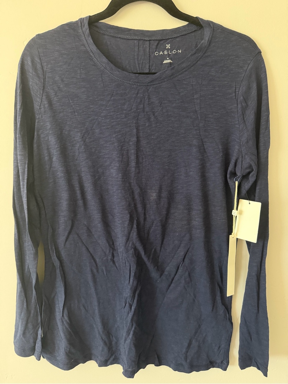 Caslon Navy Slub Long Sleeve Crew Tee